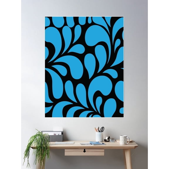 Black And Blue Flash Poster Wall Art, Modern Wall Decor For Living Room Bedroom, 8x12 UNFRAMED
