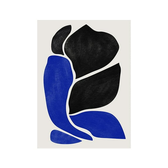 Black And Blue Shapes Print Wall Art, Modern Wall Decor For Living Room Bedroom, 8x12 UNFRAMED