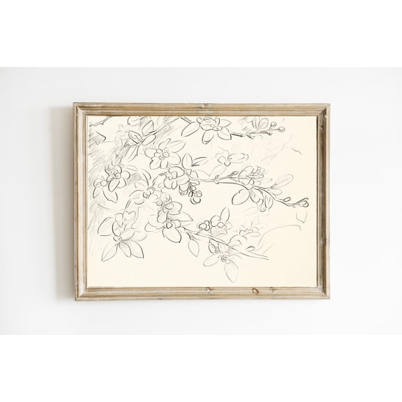 Black And Cream Floral Vintage Floral Poster S Farmhouse Decor Poster Neutral Floral Art Poster Art Warm Present Vintage UNFRAMED Poster Size 8x12