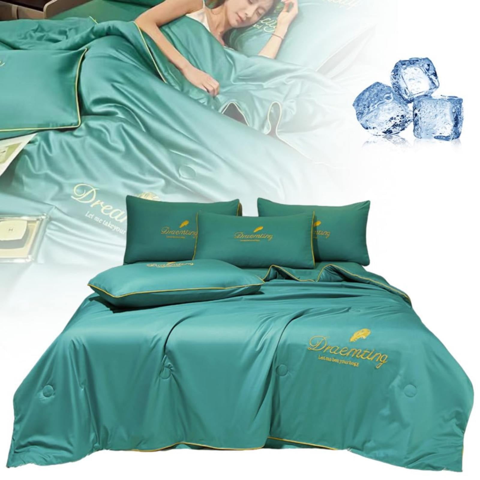 Black And Friday Deals 2024 Four,Summer Simple Ice Silk Quilt Blanket Self Blanket Lightweight