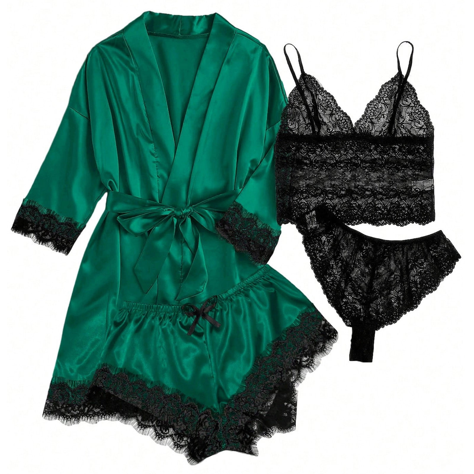 Black And Friday Deals Bdfzl 4Piece Women Sexy Garter Lingerie Set