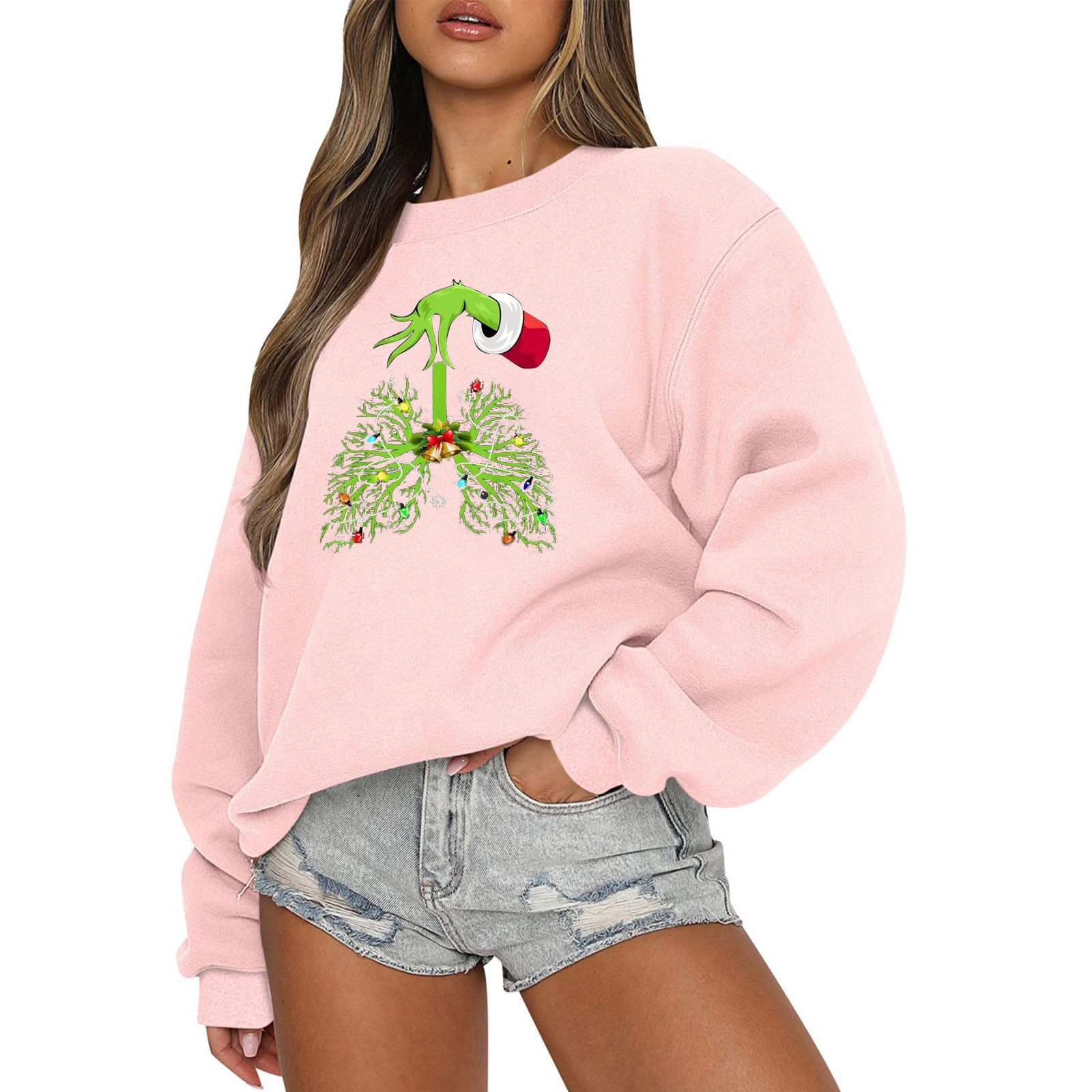 Black And Friday Deals Clearance Before Christmas! Gotyou Grinch Christmas Sweatshirts, Women's