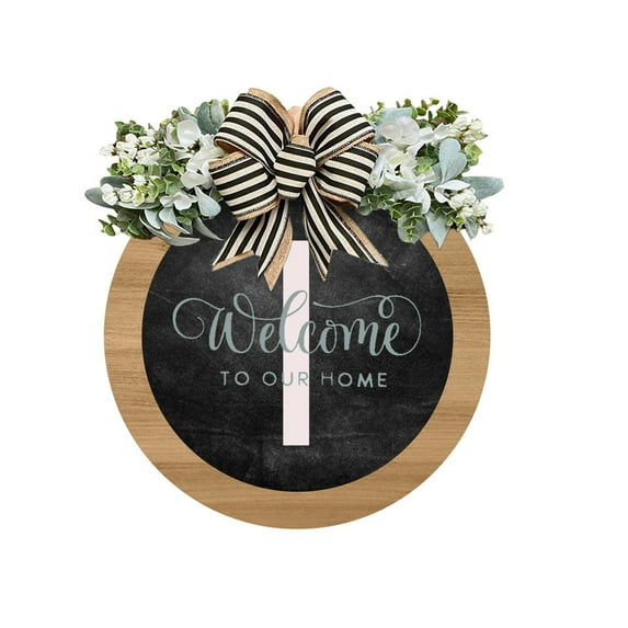 Last Name Year Round Front Door Wreath,Decorative Hanging Plaques In Front Of The Door I