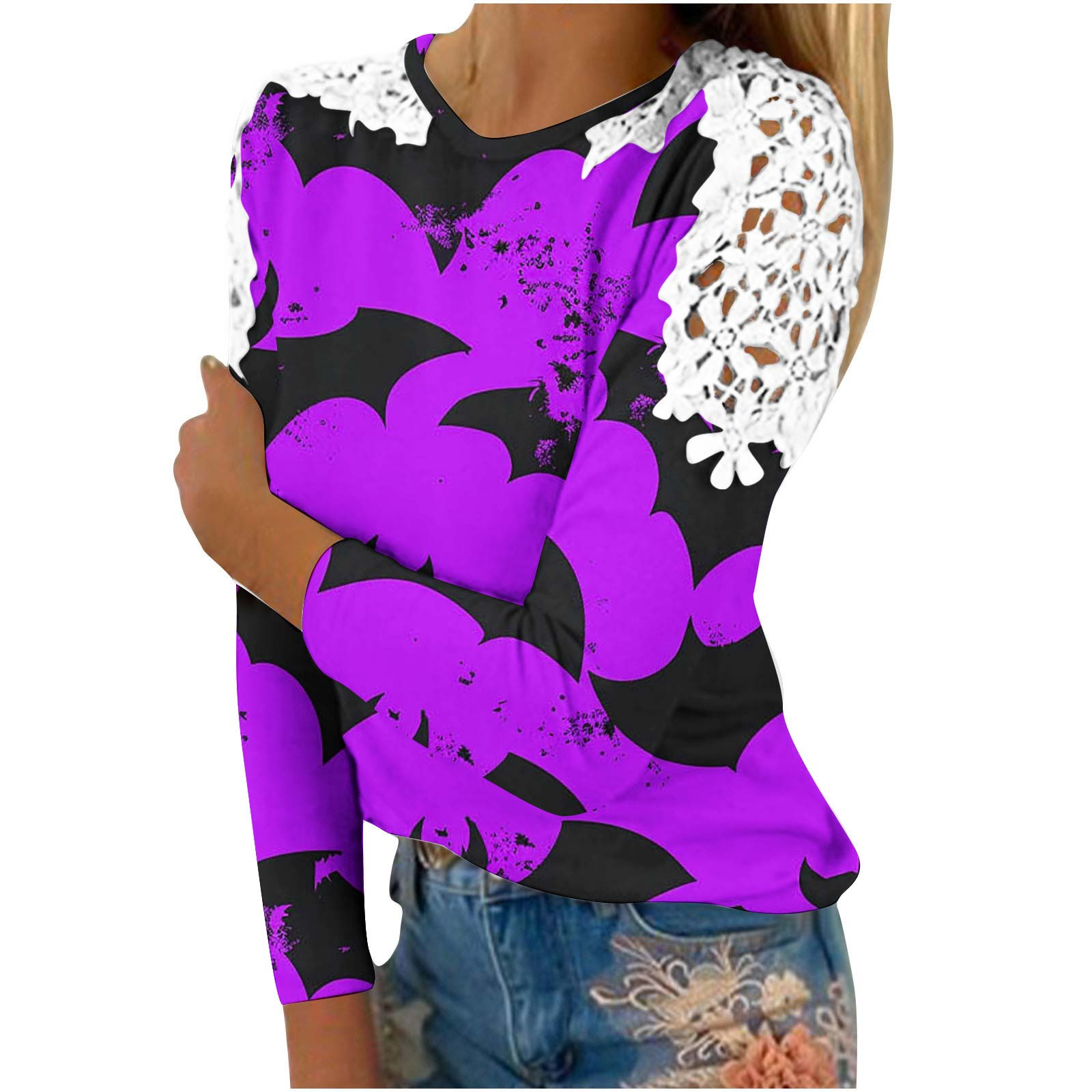 Cyber and Monday Deals Womens Fall Tops Dressy Casual 3/4 Sleeve