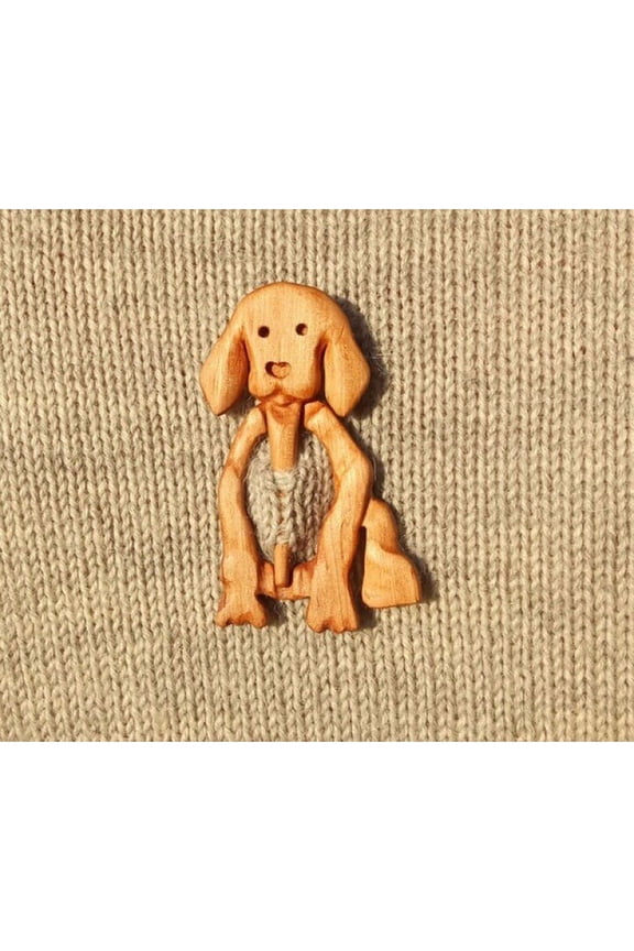 Wooden Brooch Pin With Cute Image Design Brooch, Sweater Clip, Vintage Shawl Pin Natural Wooden Brooch Pin K