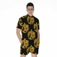 thumbnail image 1 of Black And Gold Dragon Pattern Short Sleeve Men'S Rompers, Dragons Casual Summer Jumpsuits Outfit, 1 of 4