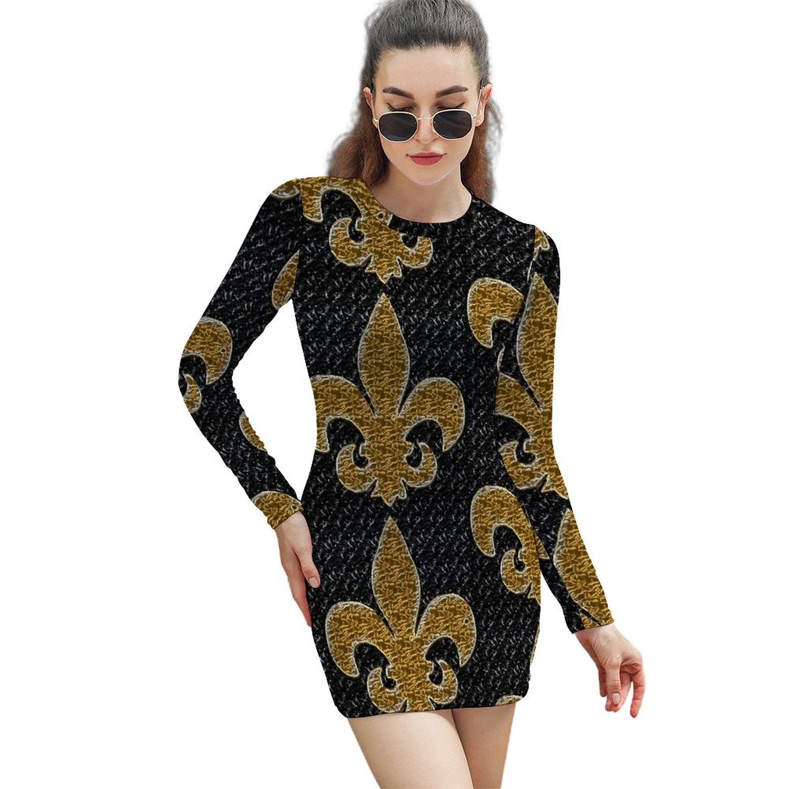 green emerald velvet dress Idy Button-Front Tank Dress in Black/Gold main image 1
