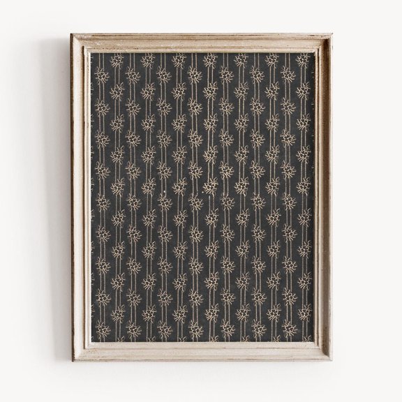 Black And Gold Floral Wall Art Print, Dark Baroque Botanical Decor