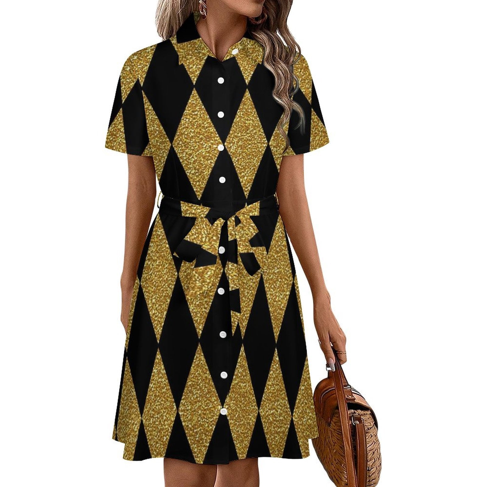 Black And Gold Harlequin Womens Shirt Dresses Women'S Short Sleeve Dress Turn-Down Collar Dress A Line Casuall Dress Oversize(XS-6XL) - Walmart.com Black And Gold Harlequin Womens Shirt Dresses Women'S Short Sleeve Dress Turn-Down Collar Dress A Line Casuall Dress Oversize(XS-6XL) - Walmart.com