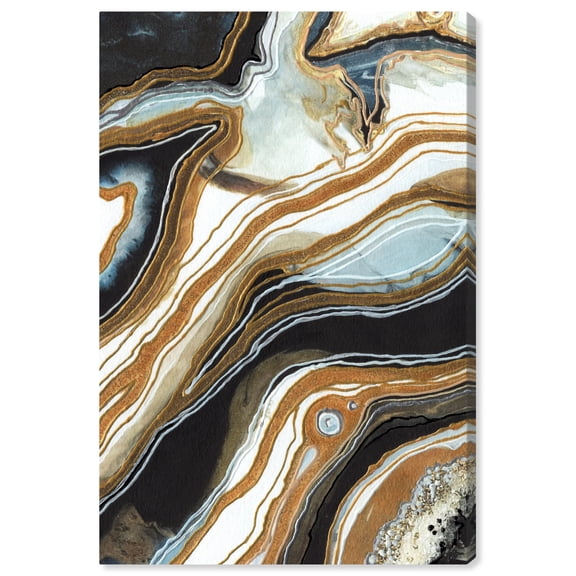 Black And Gold I Mineral, Agate & Geode Wall Art Canvas Wall Art by Art Remedy, Gallery Wrapped, 20" x 30"