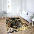 thumbnail image 1 of Black And Gold Marble Rug - Modern Soft Personalized Gifts, Low-Pile, Fade & Stain Resistant Area Rug For Bedroom, Living Room, Entryway 1x2ft, 1 of 6
