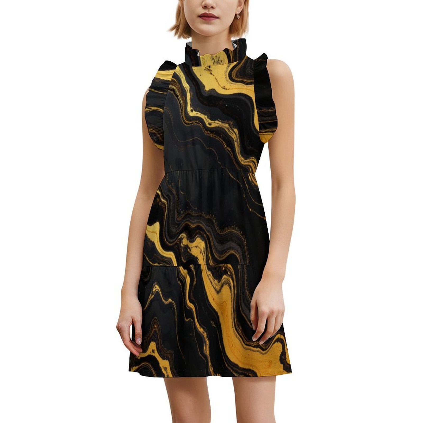 checkered dress blue New Look Size:12/46 _okendo:syndication_key:CL129001002 George Womens Black Polyester