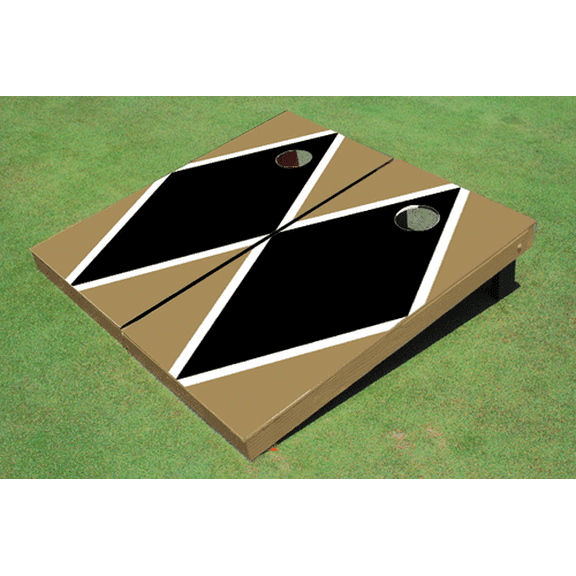 Black And Gold Matching Diamond Custom Cornhole Board
