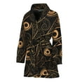 thumbnail image 1 of Black And Gold Peacock Feather Women Bathrobe One Size Univeral Fits, Peacock Fashion Lightweight Plush Fleece Long Robe For Women, 1 of 3