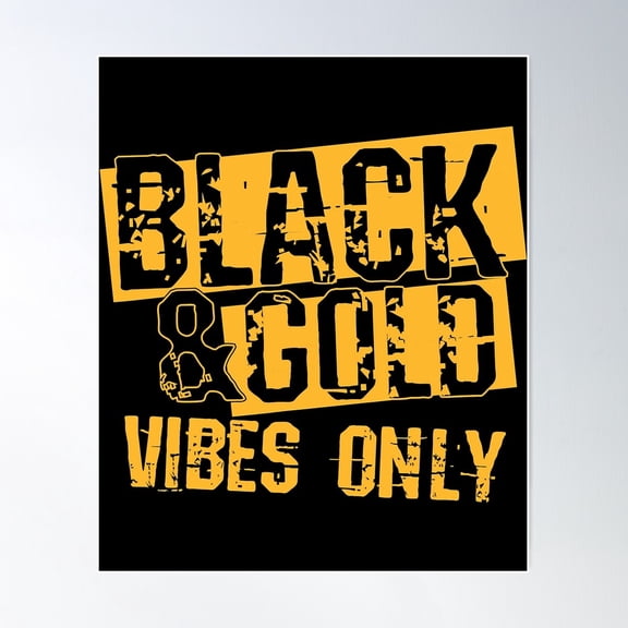 Black And Gold Vibes Only Game Day Group For High School Baseball Poster Wall Art, Modern Wall Decor For Living Room Bedroom, 8x12 UNFRAMED