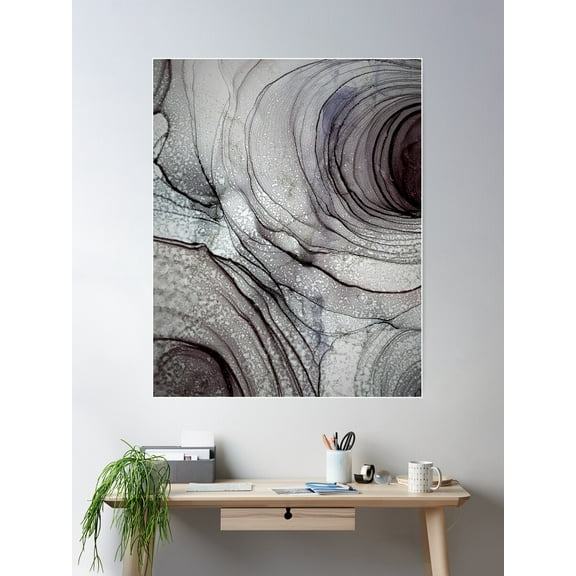 Black And Gray Abstract Rose Poster Wall Art, Modern Wall Decor For Living Room Bedroom, 8x12 UNFRAMED