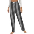 thumbnail image 1 of Black And Gray Vertical Stripes Winter Female Pants Flannel High Waist Women Pants Lady Warm Straight Leg Plush Trousers, 1 of 7