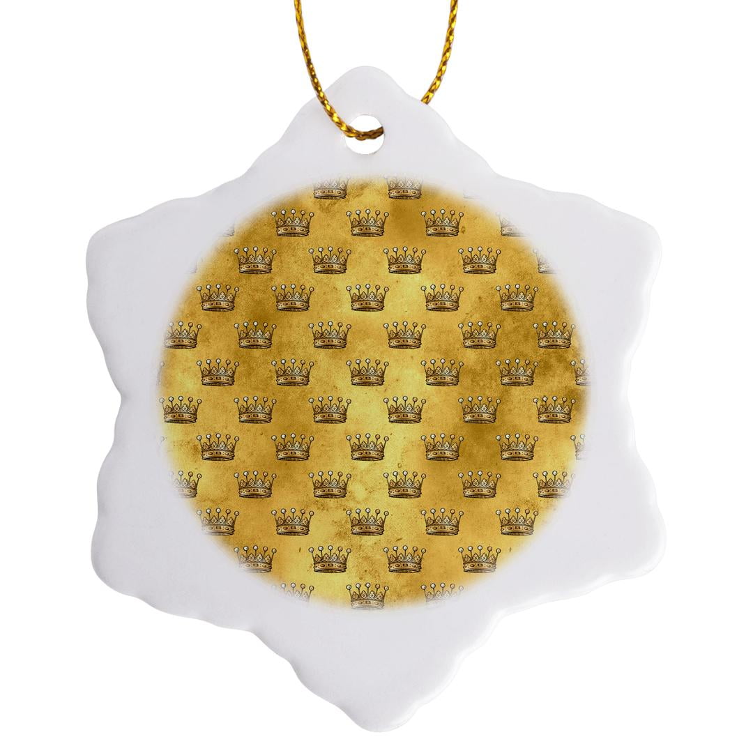 3drose, Black and Image of Watercolor Gold Royal Crown Pattern, 3 inch ...