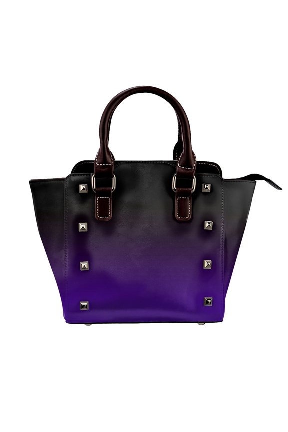 Black And Purple Gradient Rivet Fashion One-Shoulder Women's Handbag Tote Bag