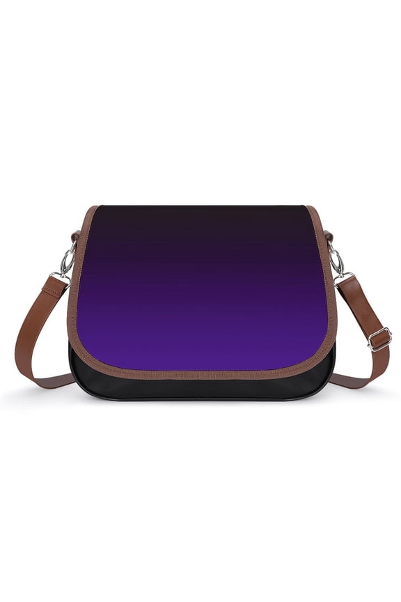 Black And Purple Gradient Vintage Crossbody Bag for Women Medium Leather Hobo Bags Shoulder Bag Classic City Leather Satchels
