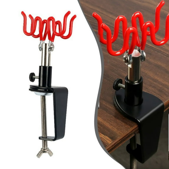 Black And Red Airbrush Holder Brush Storage Convenient Pivoting Design Efficient Workflow Tool Lightweight And Compact