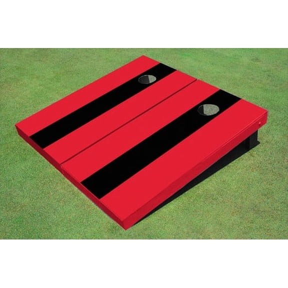 Black And Red Matching No Stripe Long Stripe Set