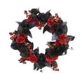 Black And Red Rose Wreath Festive Decorative Prop With Branches Foam