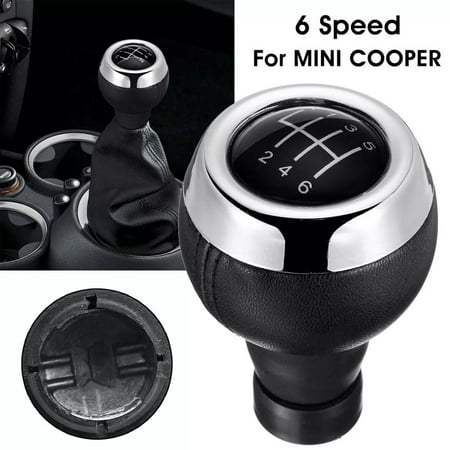Black And Silver 6 Speed Gear Knob Sleek Design Easy Installation Ergonomic