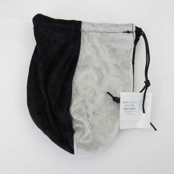 Black And Silver Velvet Dice Bag 7inx5in Drawstring Gallant Hands Gamers Gear