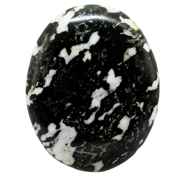 Black And Whiite Tourmaline Crystal Palm Stone