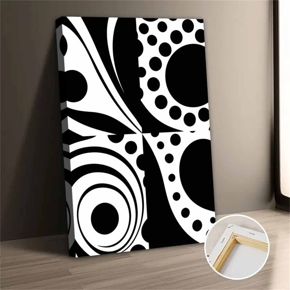 Black And White Abstract Canvas Wall Art 4 Piece Set - Walmart.com