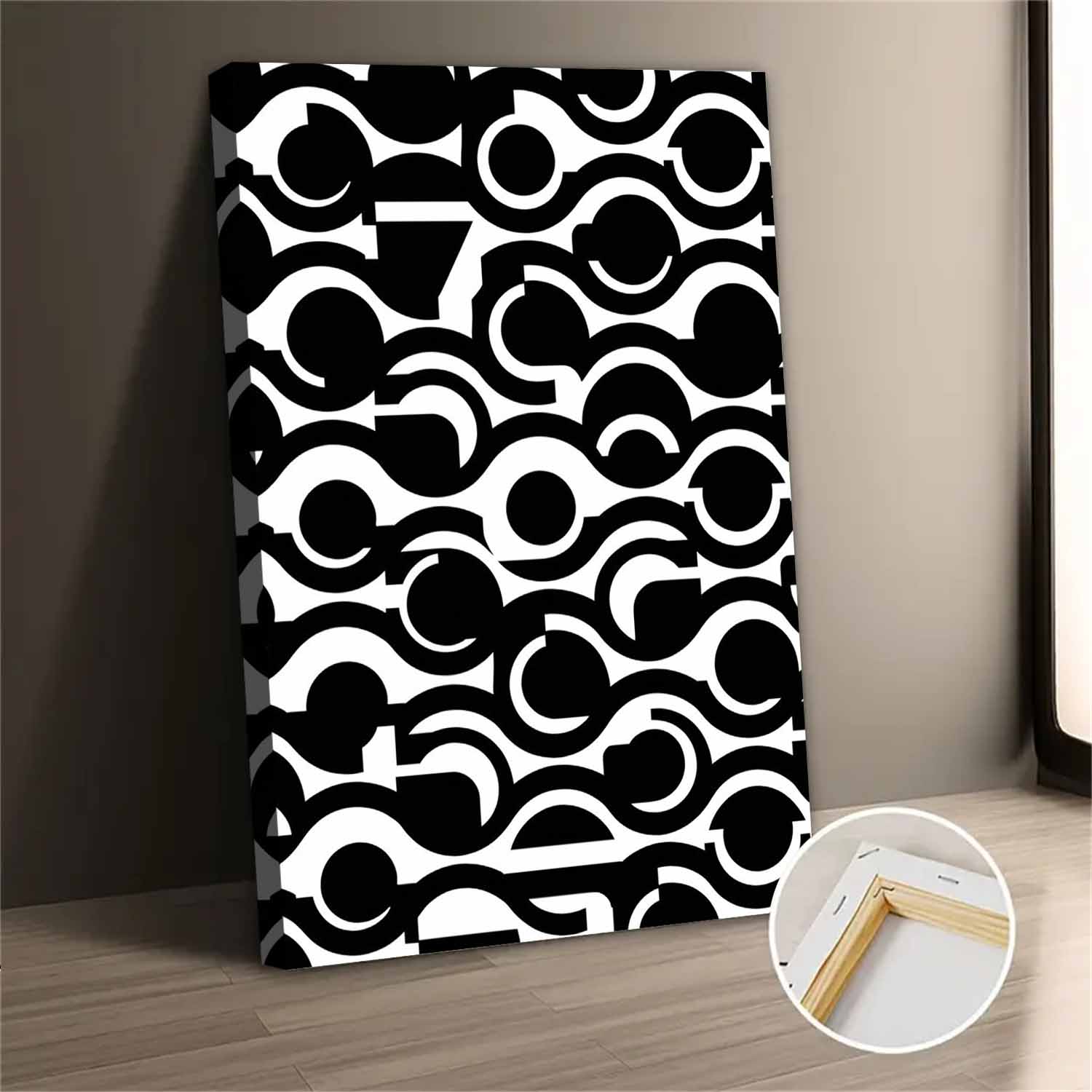 Black And White Abstract Geometric Canvas Wall Art - Walmart.com