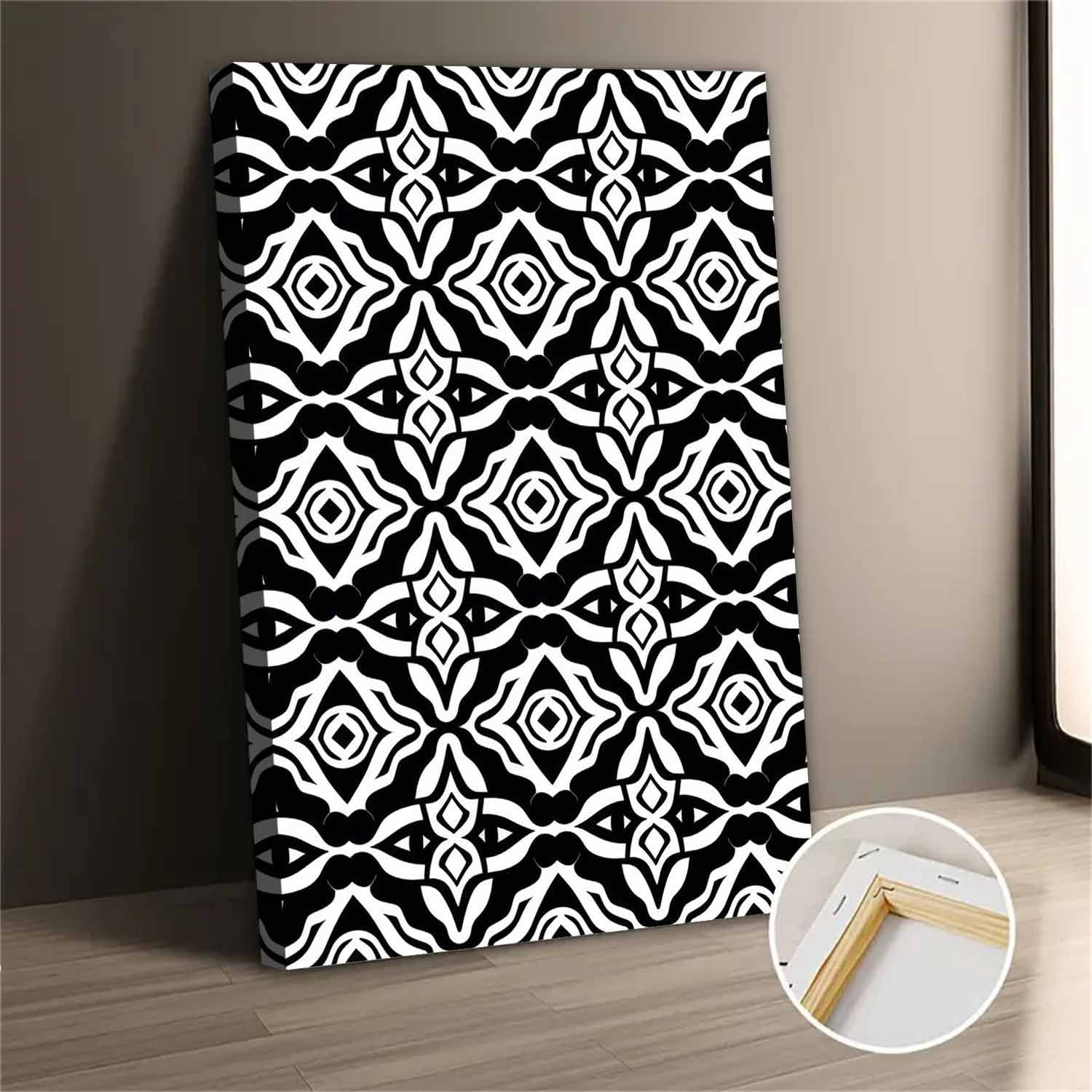 Black And White Abstract Geometric Canvas Wall Art - Walmart.com