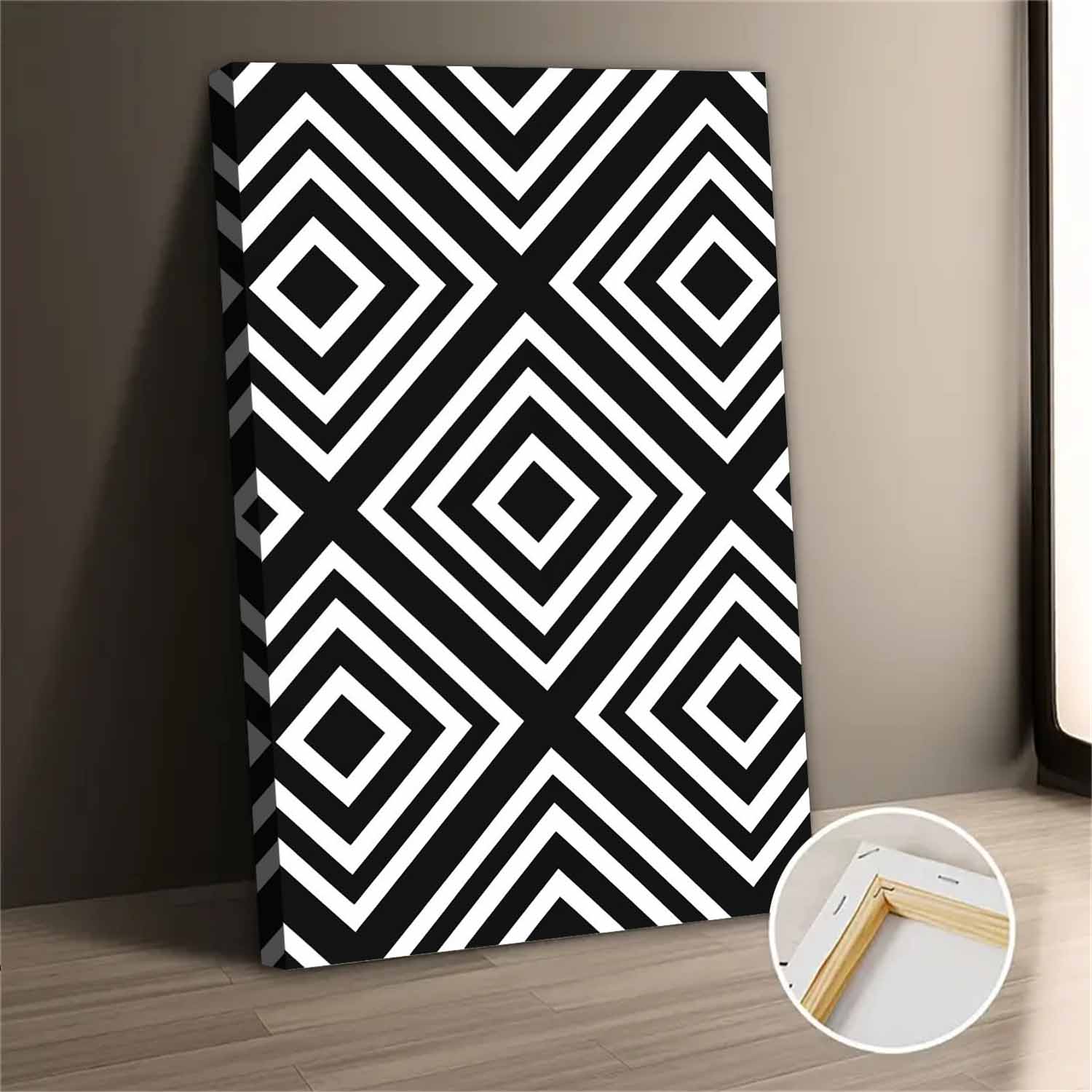 Black And White Abstract Geometric Canvas Wall Art - Walmart.com