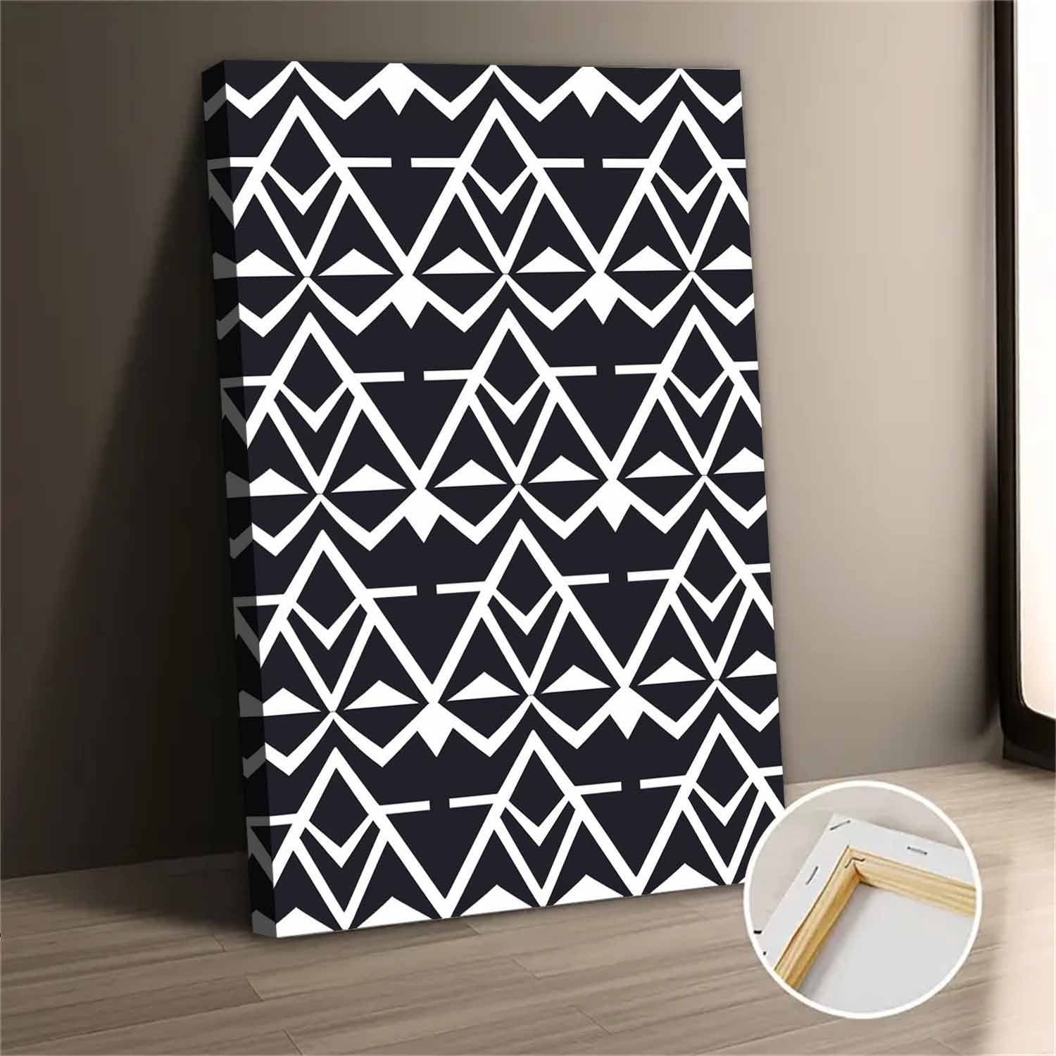 Black And White Abstract Geometric Canvas Wall Art - Walmart.com
