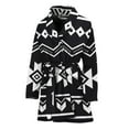 thumbnail image 1 of Black And White Aztec Pattern Women Bathrobe One Size Univeral Fits Fashion Lightweight Plush Fleece Long Robe For Women, 1 of 3