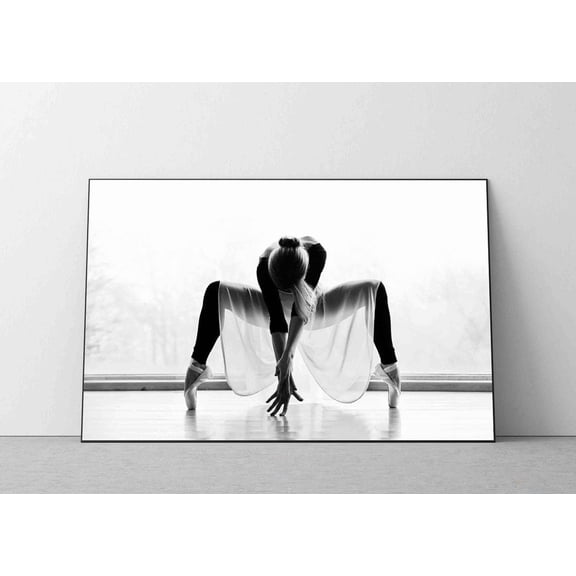 Black And White Ballet Dancer Wall Art Print, Unframed Paper Poster 24x36in