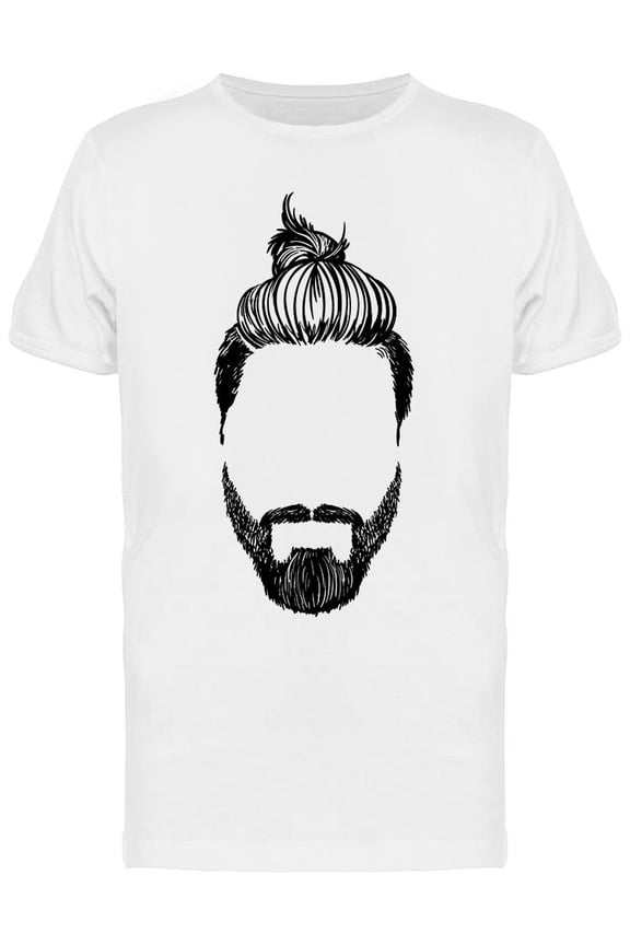 Black And White Bearded Man T-Shirt Men -Image by Shutterstock, Male Large