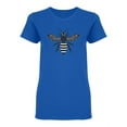thumbnail image 1 of Black And White Bee Design Shaped T-Shirt Women -Image by Shutterstock, Female Medium, 1 of 2