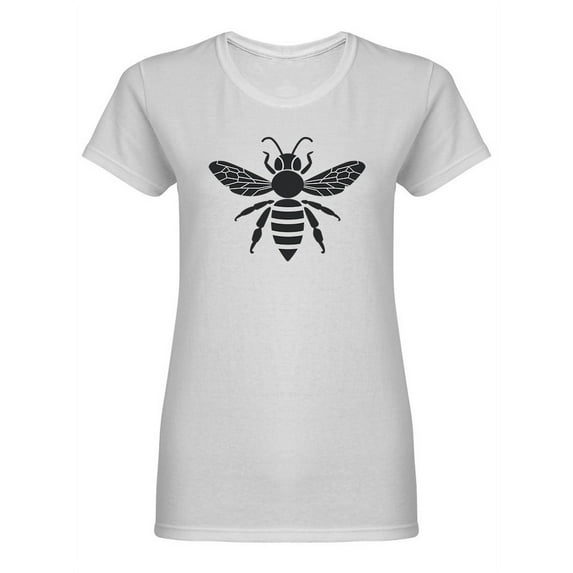 Black And White Bee Design Shaped T-Shirt Women -Image by Shutterstock, Female Medium