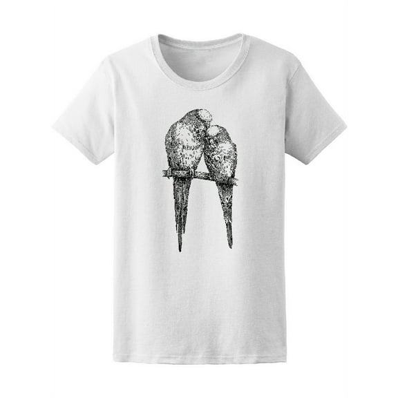Black And White Birds Love T-Shirt Women -Image by Shutterstock, Female Large