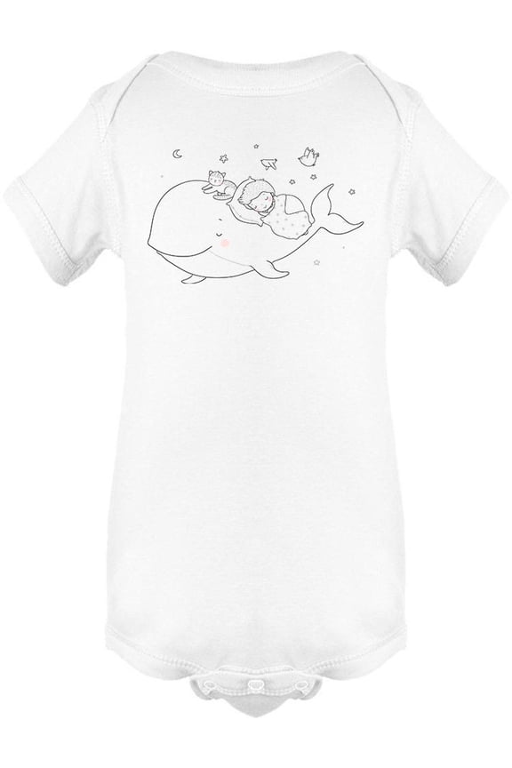Black And White Boy And Whale Bodysuit Infant -Image by Shutterstock, 6 Months