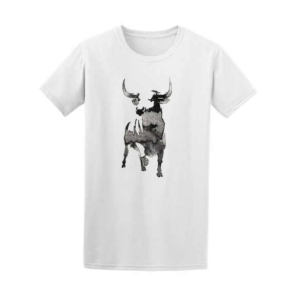 Black And White Bull T-Shirt Men -Image by Shutterstock, Male Small