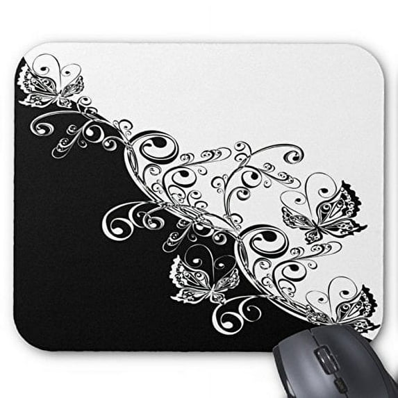 Black And White Butterflies Mouse pads Gaming Mouse Pad 9.84x7.87 inches