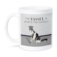 thumbnail image 1 of 3dRose, Black and White Cat, Cap and Diploma ,Tassel Worth the Hassle, 15oz Mug, 1 of 7