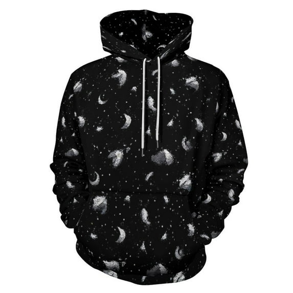 Black And White Celestial Print 3D Print Hoodie Men Women Autumn Thin Pullover Sweatshirt Vintage Streetwear Tops