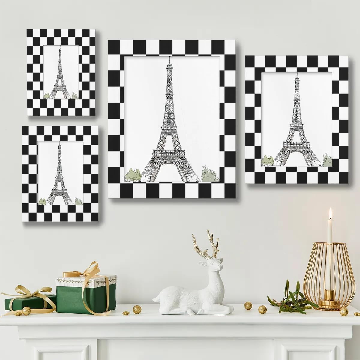 Black And White Checkered 5X7 Picture Frame, 5X7 Wood Photo Frames