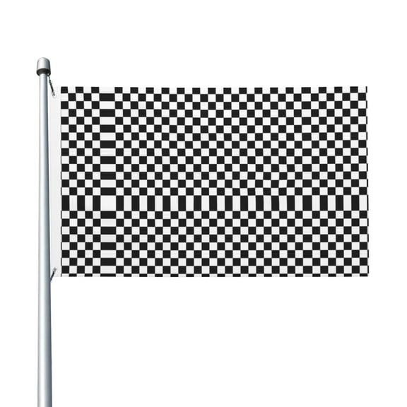 Black And White Checkered Flag Flag 3x5ft Double-Sided Printing Indoor/Outdoor Decorative Banner National Flag