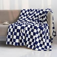thumbnail image 1 of Black And White Checkered Flannel Blanket - Soft Cozy Throw for Bed & Sofa Decor, Polyester, 39x27 Inch, 1 of 6