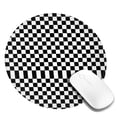 thumbnail image 1 of Black And White Checkered Small Round MousePad 7.9x7.9 Inches Non-Slip Rubber Base MousePad for Office Laptop Computer, 1 of 6